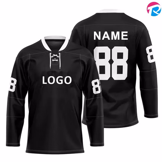 Maglia da hockey su ghiaccio sublimata personalizzata reversibile in linea da uomo a doppia faccia con logo personalizzato
