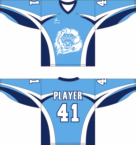 Calzini da hockey USA a sublimazione completa in poliestere Healong, maglie da hockey su ghiaccio