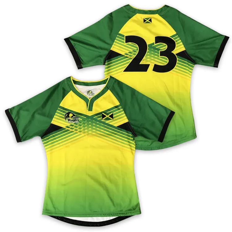 Maglia da rugby stampata con design a sublimazione per ricamo uniforme da rugby da uomo personalizzata, maglia da rugby da donna della squadra